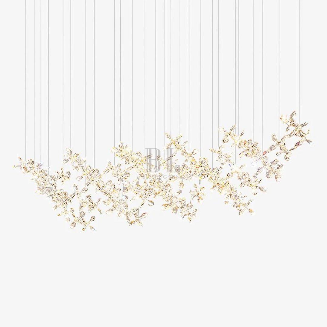Cross Star Flower Crystal Chandelier - ∅ 47.2″ x H 59.1″ / Dia 120cm x H 150cmSilver & ClearWarm Lightcasivra