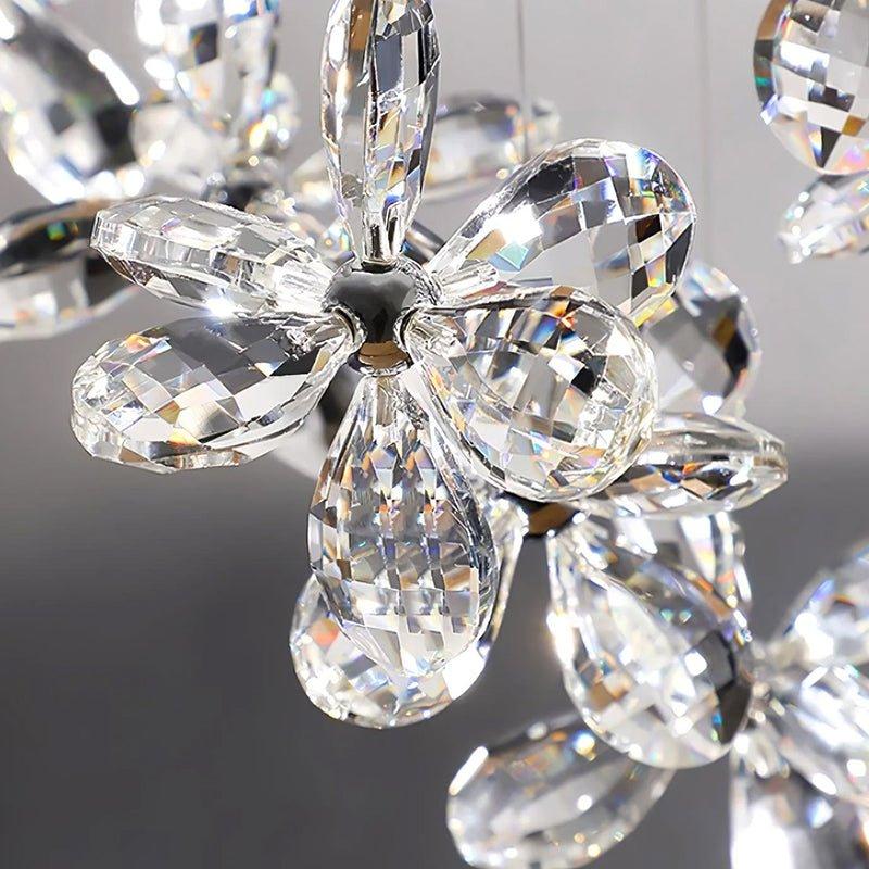 Cross Star Flower Crystal Chandelier - ∅ 47.2″ x H 59.1″ / Dia 120cm x H 150cmSilver & ClearWarm Lightcasivra