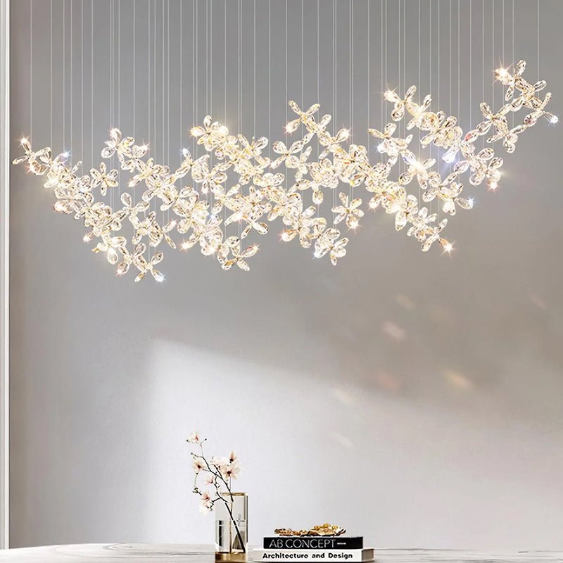 Cross Star Flower Crystal Chandelier - ∅ 47.2″ x H 59.1″ / Dia 120cm x H 150cmSilver & ClearWarm Lightcasivra