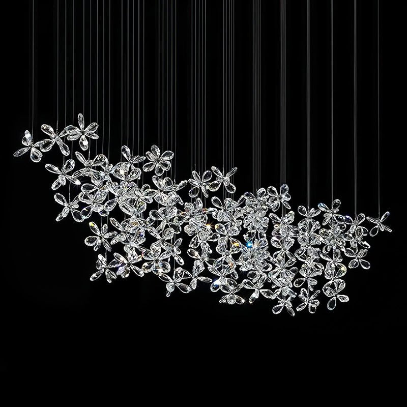 Cross Star Flower Crystal Chandelier - ∅ 47.2″ x H 59.1″ / Dia 120cm x H 150cmSilver & ClearWarm Lightcasivra