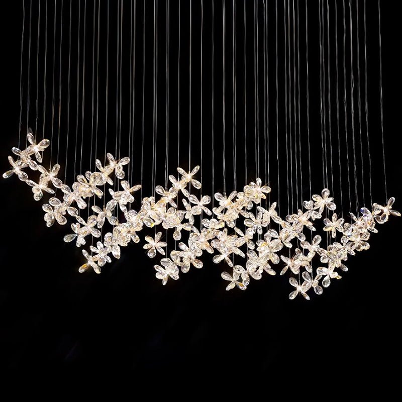 Cross Star Flower Crystal Chandelier - ∅ 47.2″ x H 59.1″ / Dia 120cm x H 150cmSilver & ClearWarm Lightcasivra