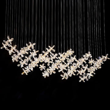 Cross Star Flower Crystal Chandelier - ∅ 47.2″ x H 59.1″ / Dia 120cm x H 150cmSilver & ClearWarm Lightcasivra