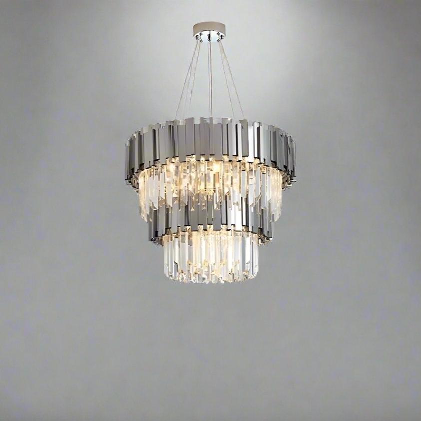 buyGio 2-Tier Chrome Crystal Chandelier - Morsale