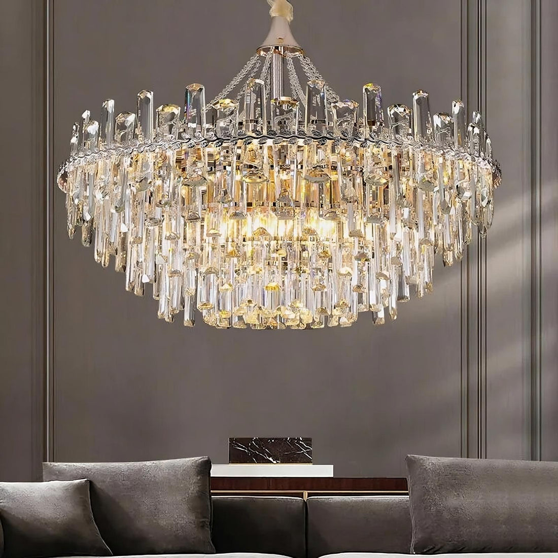 buyGio Modern Round Crystal Chandelier - Morsale