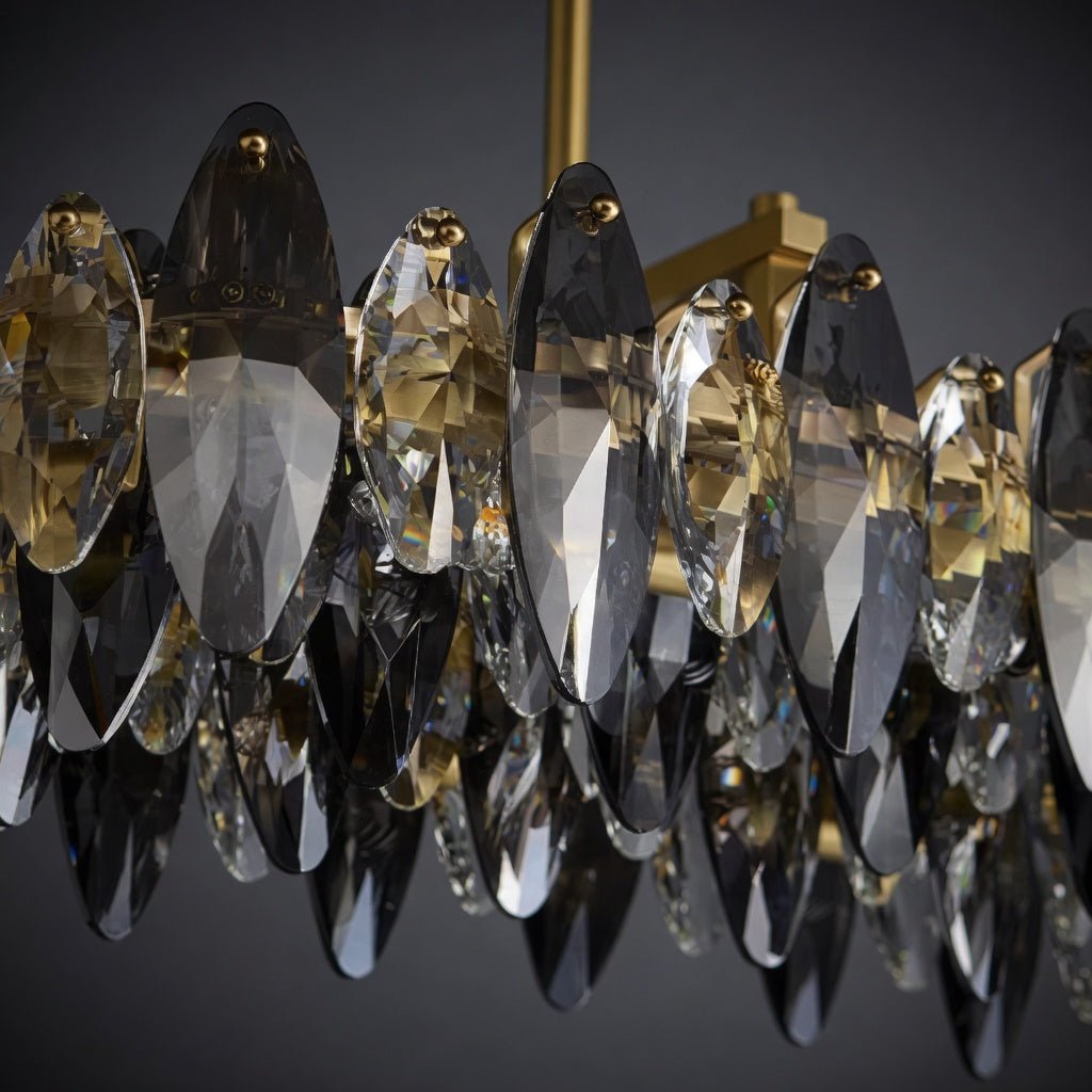 Lazzo crystal dining chandelier in a dining room