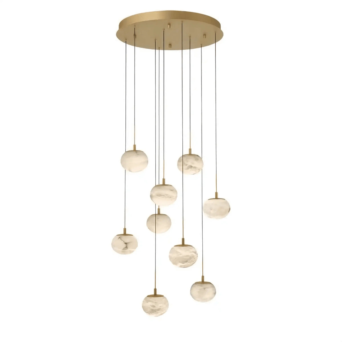 Cudor Round LED Chandelier - Antique Brass9 Lightcasivra
