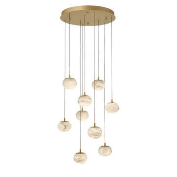 Cudor Round LED Chandelier - Antique Brass9 Lightcasivra
