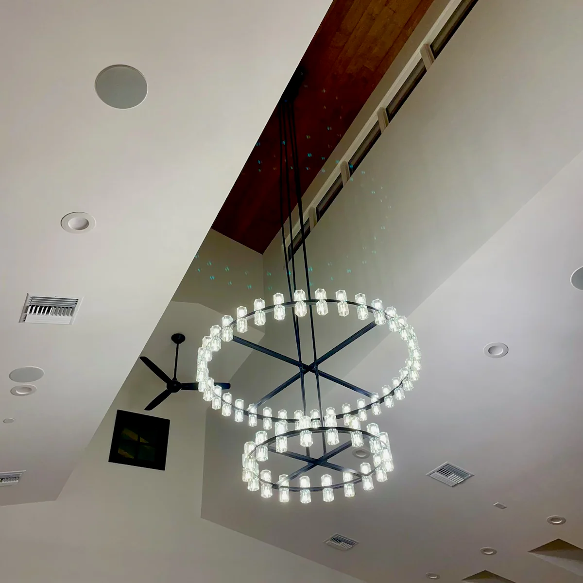 Arcachon Gear Crystal Two-Tier Round Chandelier 60"
