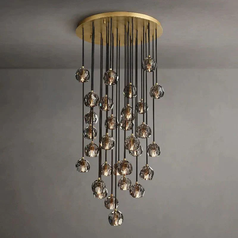 Boule De Radiant Crystal Cluster Chandelier 30"