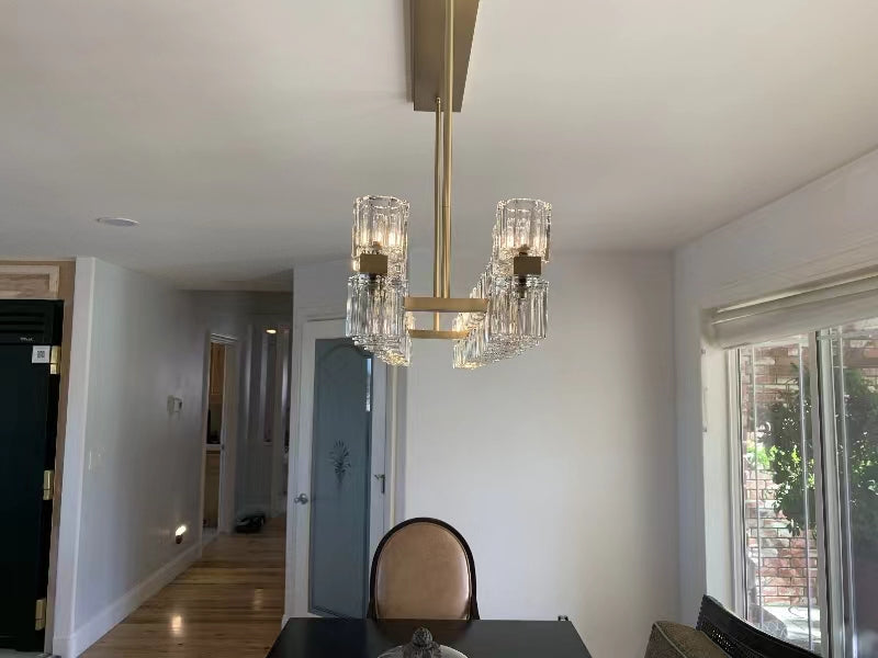 Arcachon Gear Crystal Rectangular Chandelier 54"