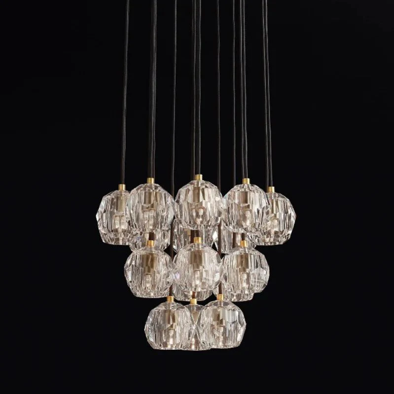 Boule De Radiant Crystal Cluster Chandelier 19"