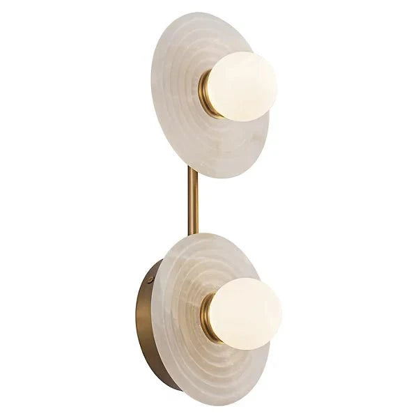 Dahlia Alabaster LED Vanity Light - Vintage Brass2 Lightcasivra