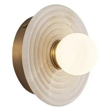 Dahlia Alabaster LED Wall Sconce - Vintage Brasscasivra