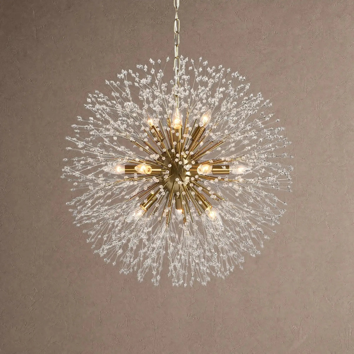 Dianthus Round Chandelier 22''30''43'' - Brass22"casivra