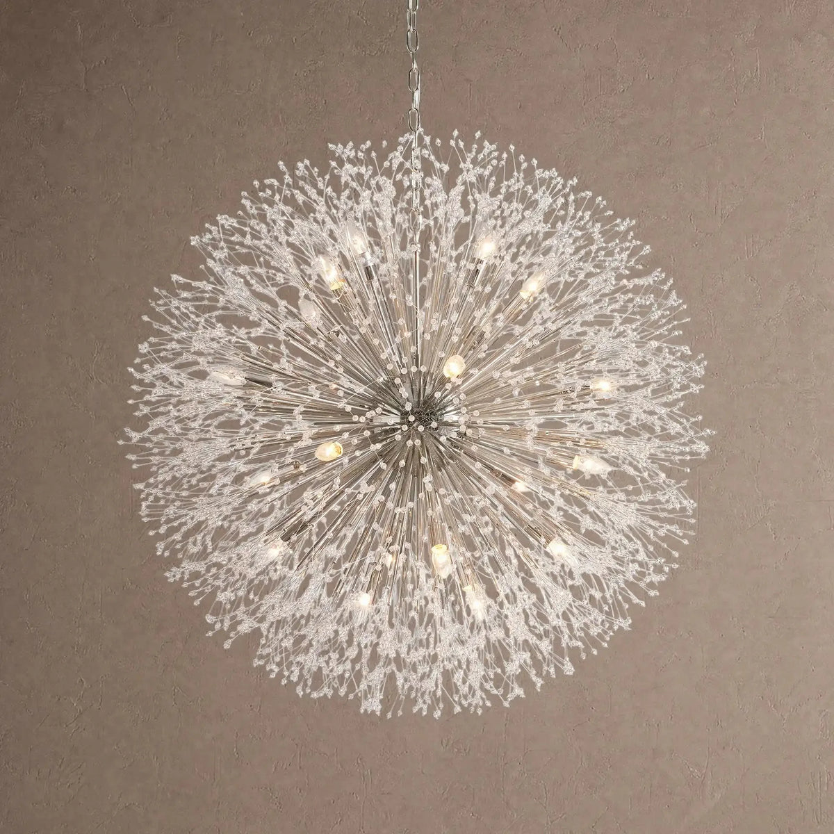 Dianthus Round Chandelier 22''30''43'' - Silver43"casivra