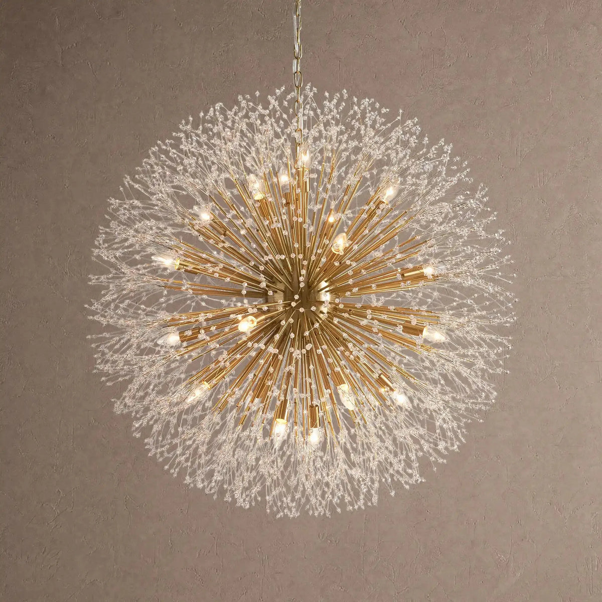 Dianthus Round Chandelier 22''30''43'' - Brass43"casivra