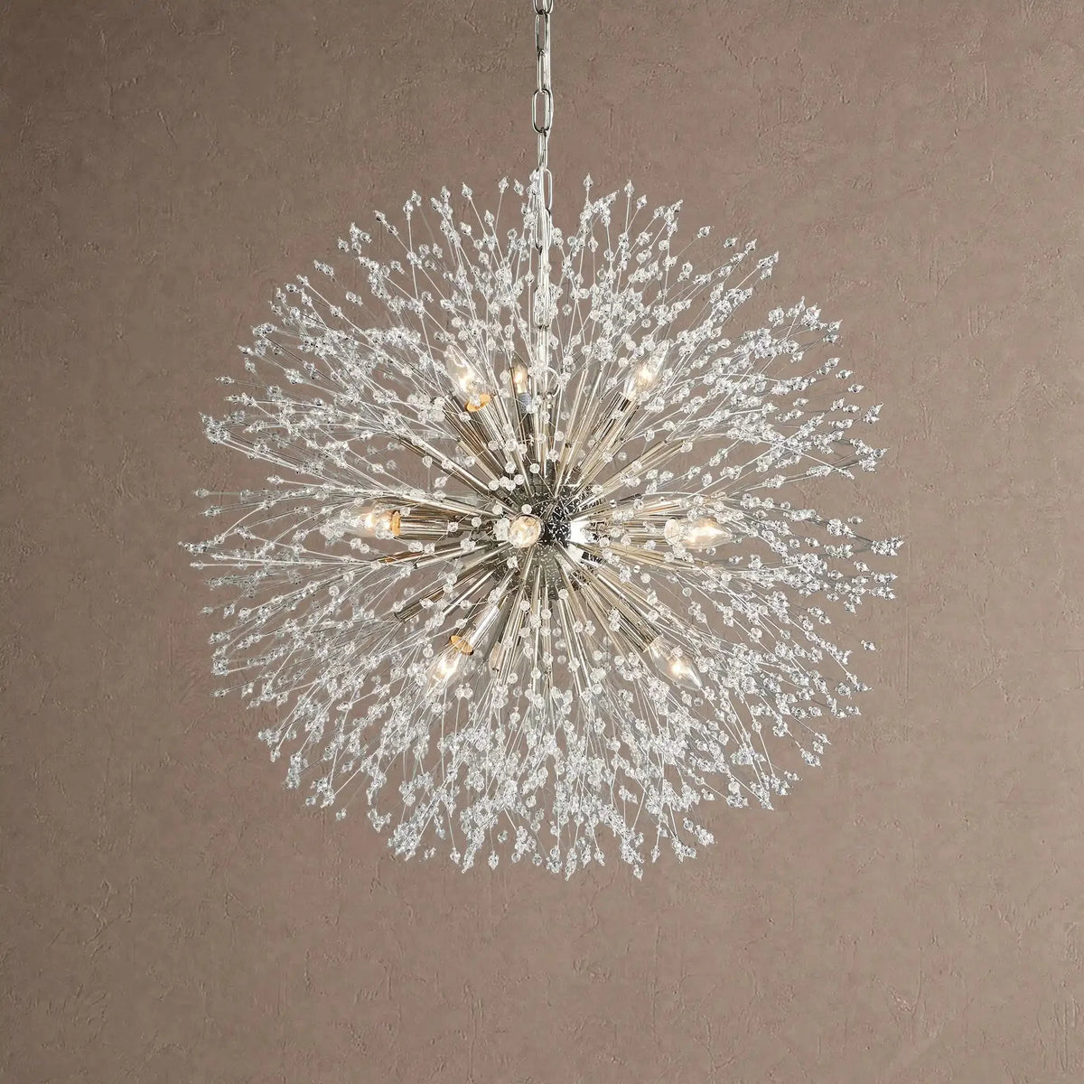 Dianthus Round Chandelier 22''30''43'' - Silver30"casivra