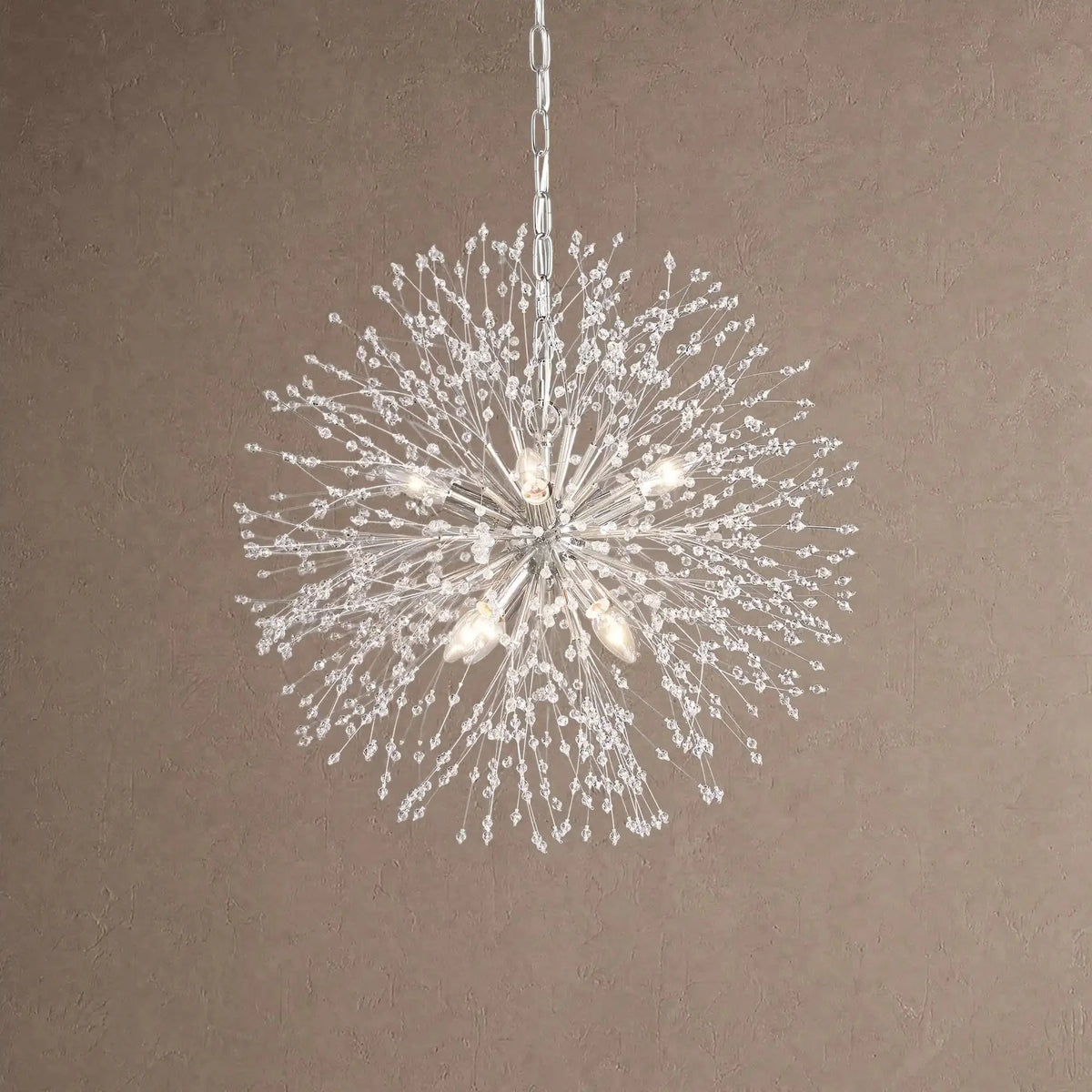 Dianthus Round Chandelier 22''30''43'' - Silver22"casivra