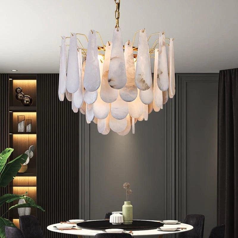 Deborah Alabaster Foyer Chandelier Lighting, Luxury Modern Lighting - D 21.7"casivra