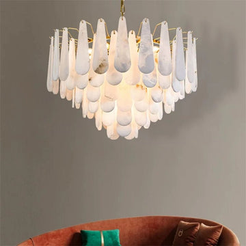 Deborah Alabaster Foyer Chandelier Lighting, Luxury Modern Lighting - D 21.7"casivra