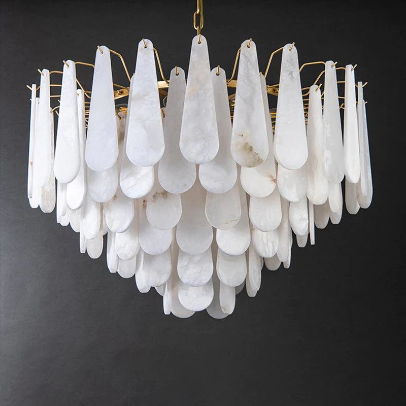 Deborah Alabaster Foyer Chandelier Lighting, Luxury Modern Lighting - D 21.7"casivra