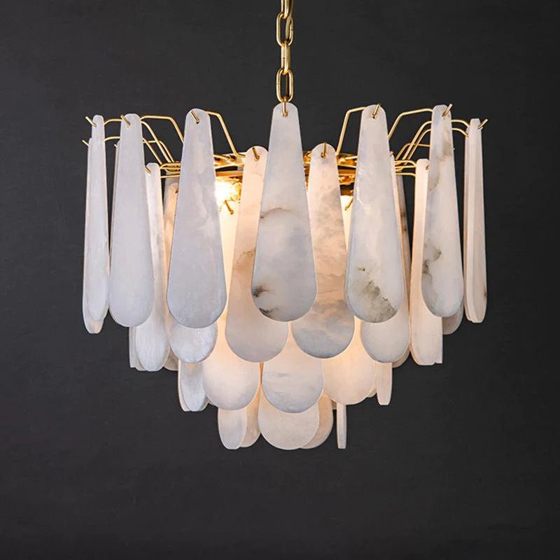 Deborah Alabaster Foyer Chandelier Lighting, Luxury Modern Lighting - D 21.7"casivra