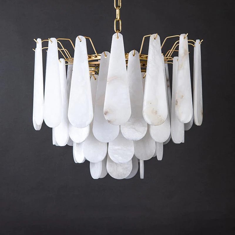 Deborah Alabaster Foyer Chandelier Lighting, Luxury Modern Lighting - D 21.7"casivra