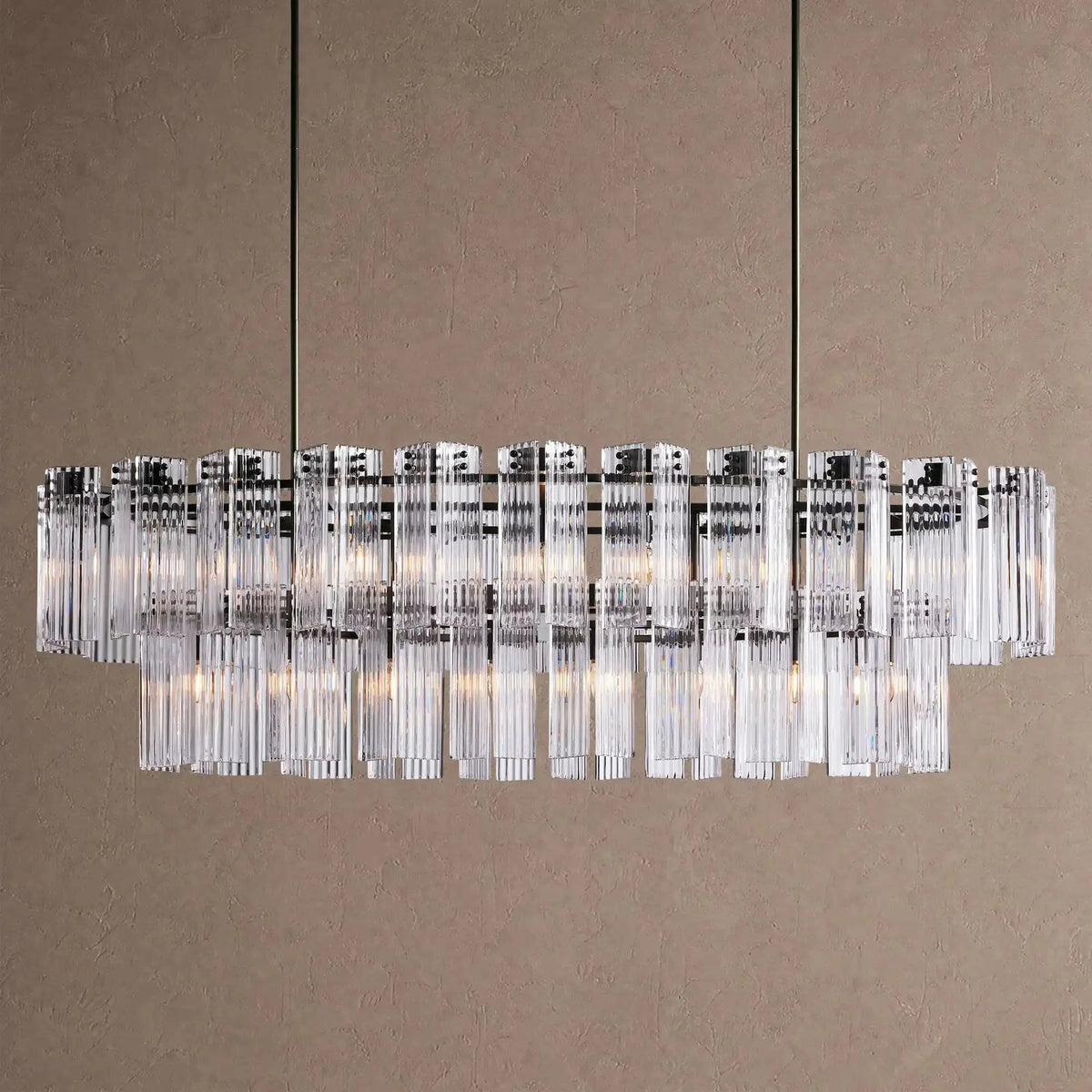 Dorsey Oval Chandelier - 72''BlackClearcasivra