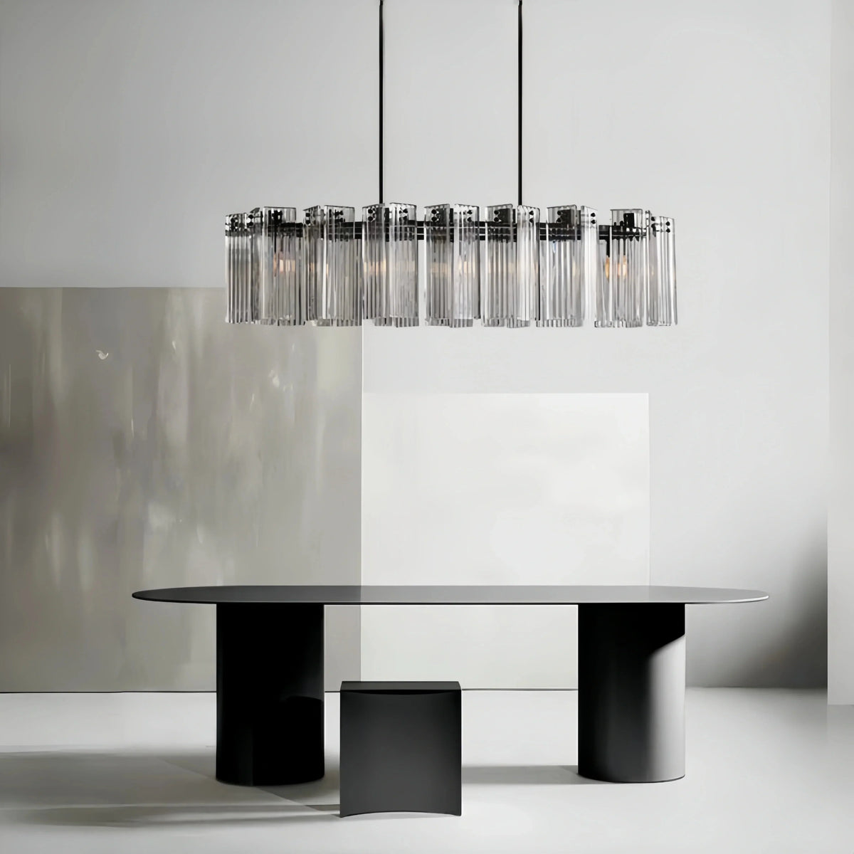Dorsey Oval Chandelier in clear - dining room lighting