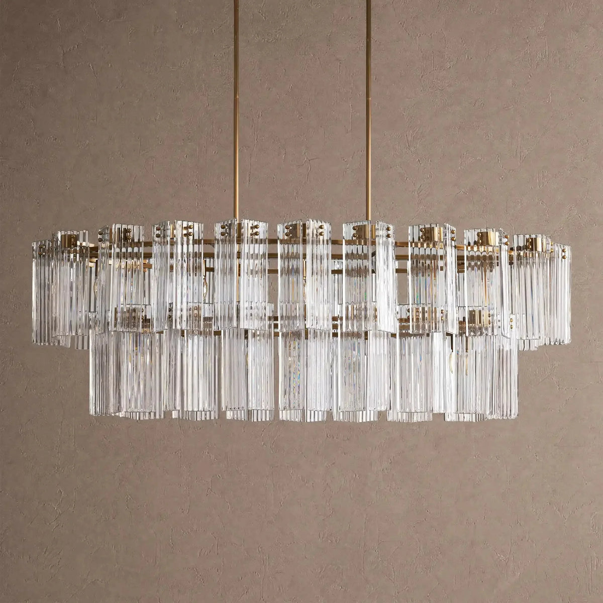 Dorsey Oval Chandelier - 63''BrassClearcasivra