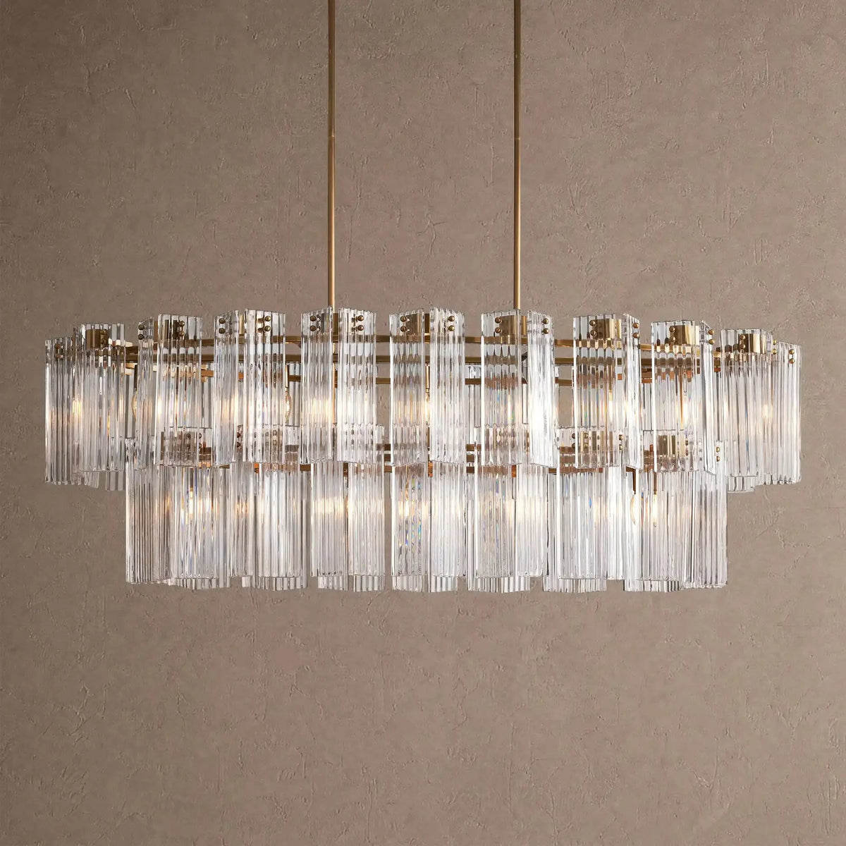 Dorsey Oval Chandelier - 63''BrassClearcasivra