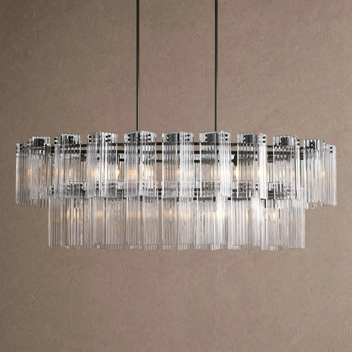 Dorsey Oval Chandelier - 63''BlackClearcasivra