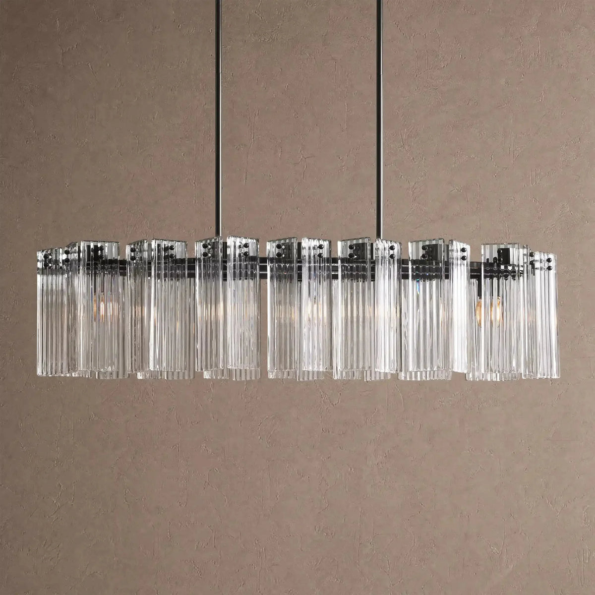 Dorsey Oval Chandelier - 51''BlackClearcasivra