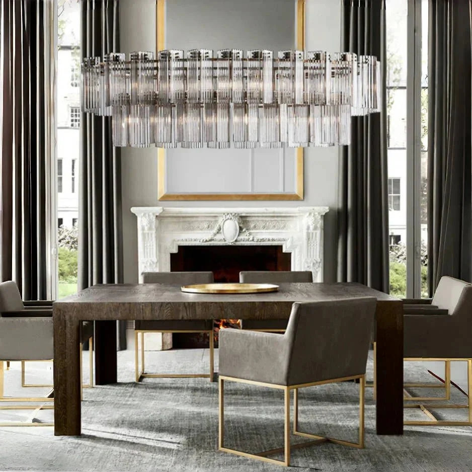 Dorsey Oval Chandelier in clear by Blush Lighting