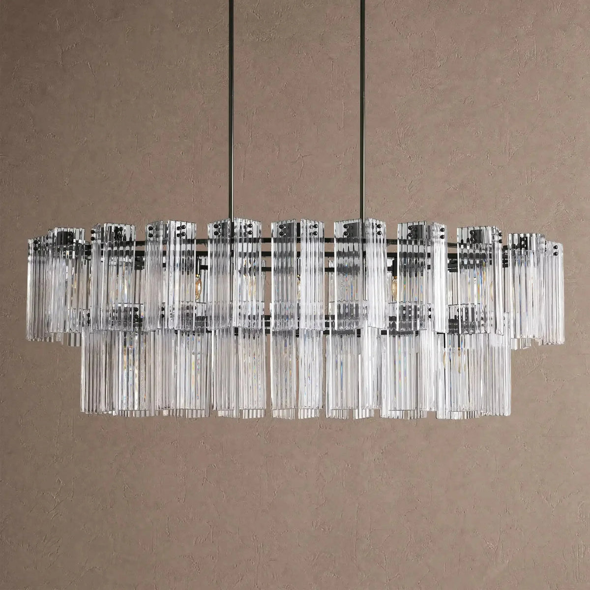 Dorsey Oval Chandelier - 63''BlackClearcasivra