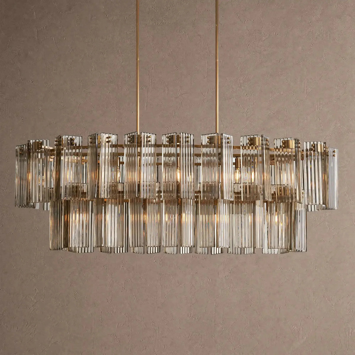 Dorsey Oval Chandelier - 63''BrassSmokecasivra