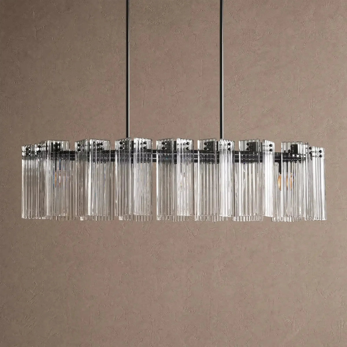 Dorsey Oval Chandelier - 51''BlackClearcasivra