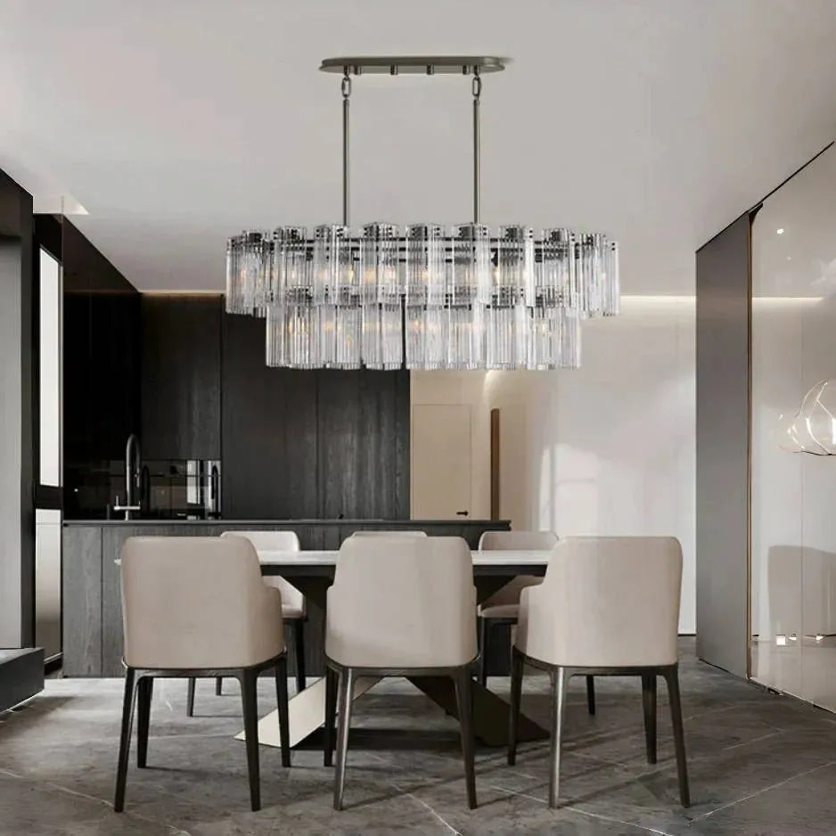 Dorsey Oval Chandelier in clear - dining room lighting