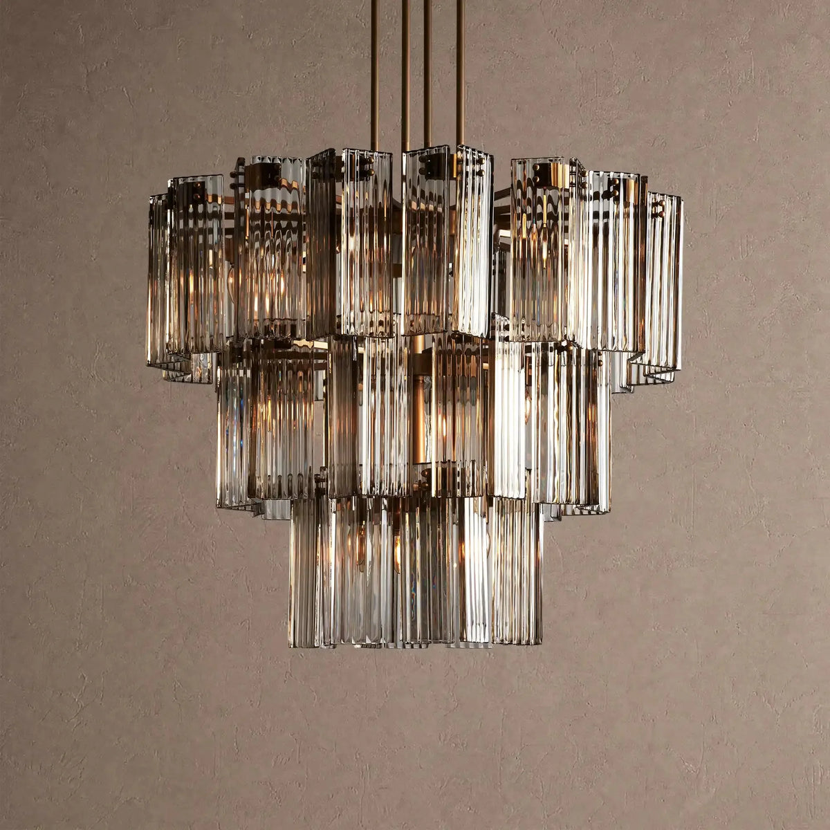 Dorsey Round Chandelier 38''48''60'' - 38‘’BrassSmokecasivra