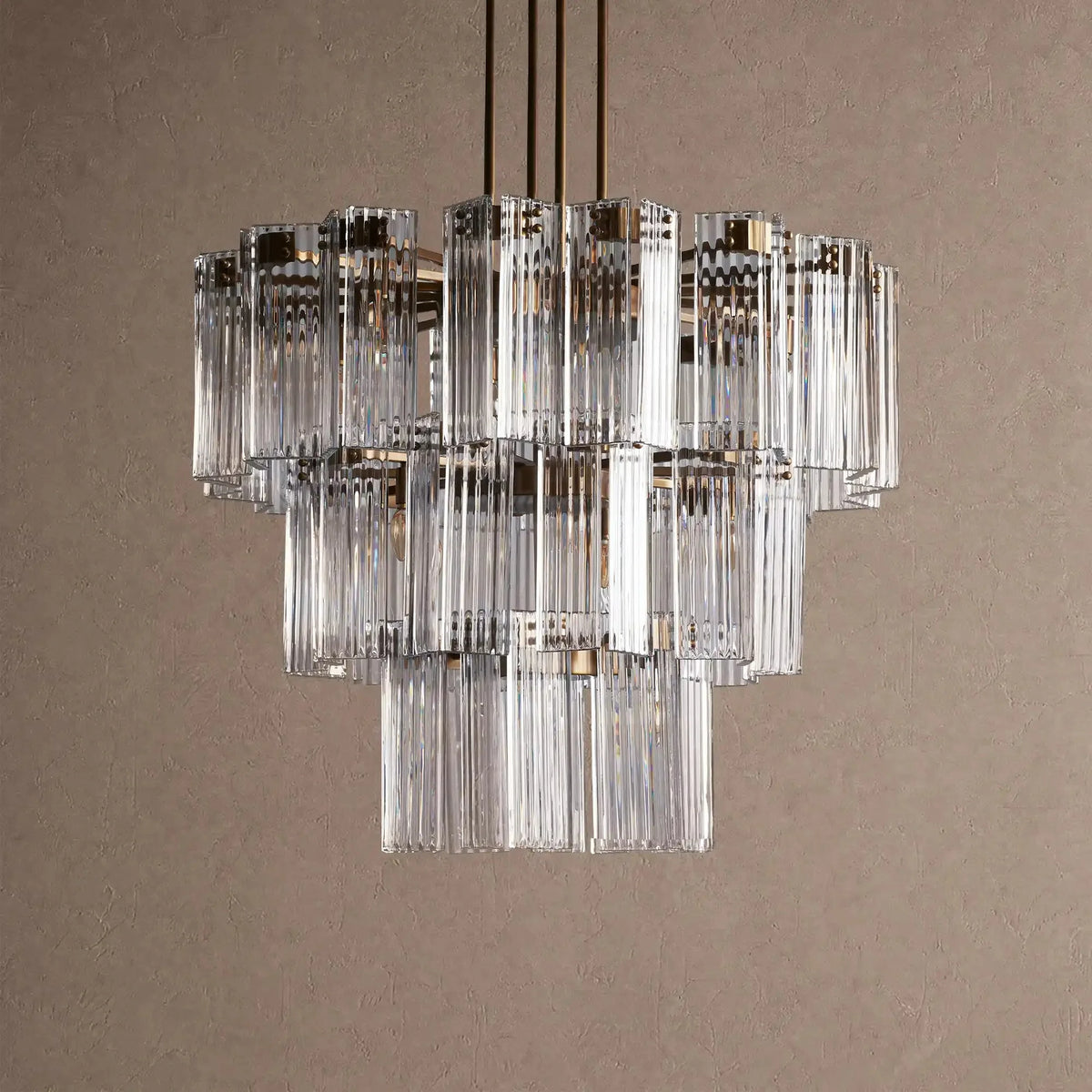 Dorsey Round Chandelier 38''48''60'' - 38‘’BrassClearcasivra