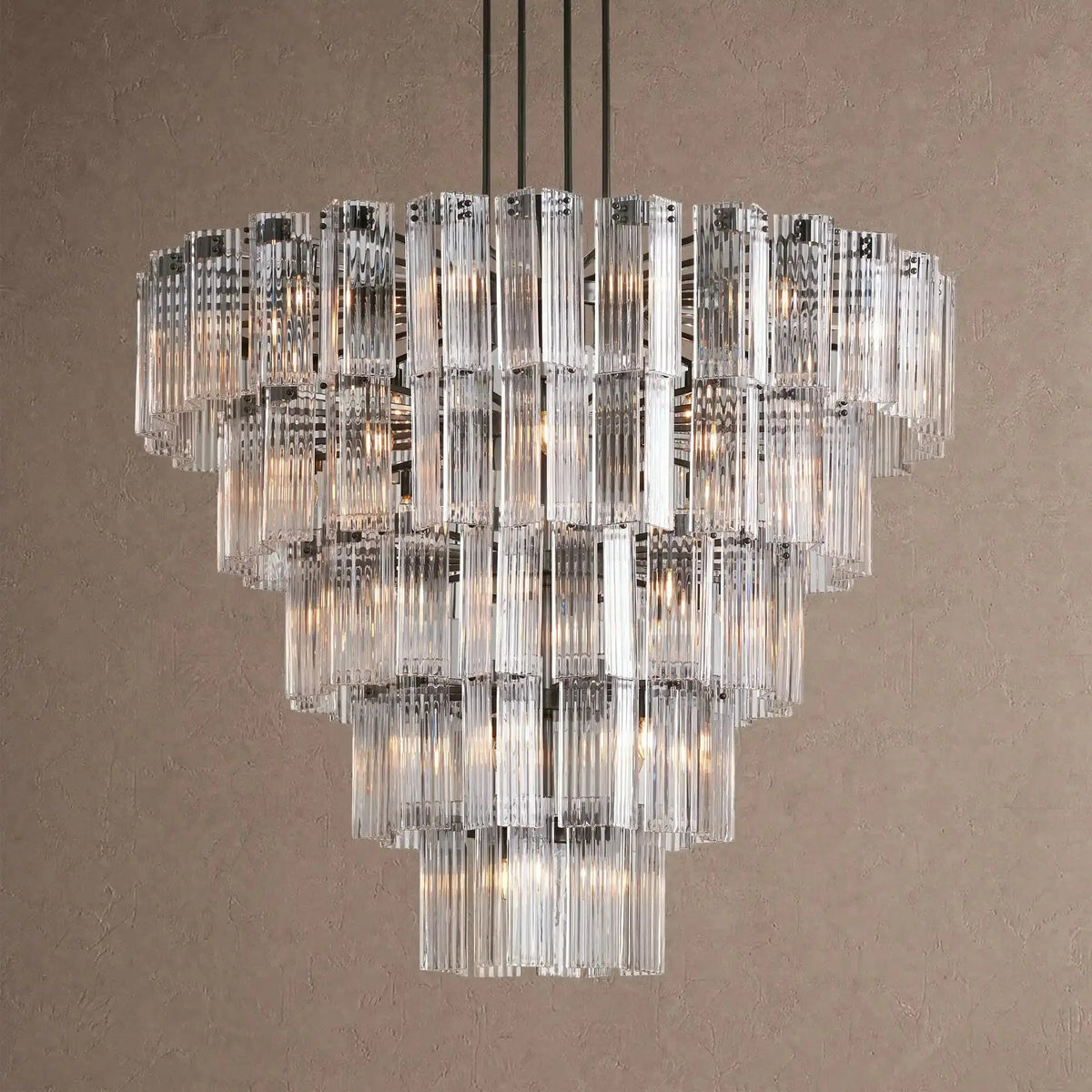 Dorsey Round Chandelier 38''48''60'' - 60‘’BlackClearcasivra