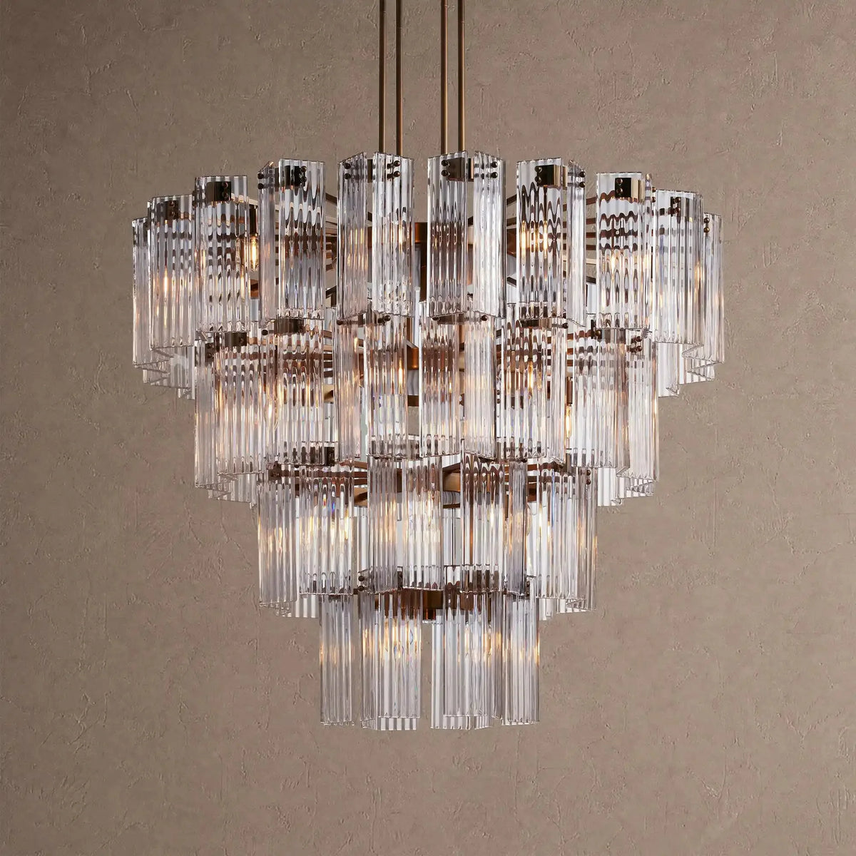 Dorsey Round Chandelier 38''48''60'' - 48‘’BrassClearcasivra