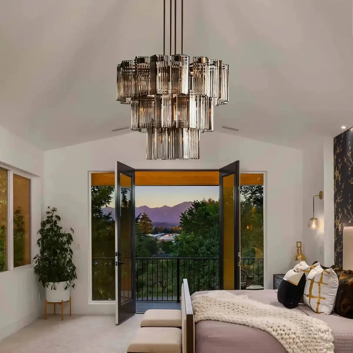 Dorsey Round Chandelier 38''48''60'' in clear - dining room lighting