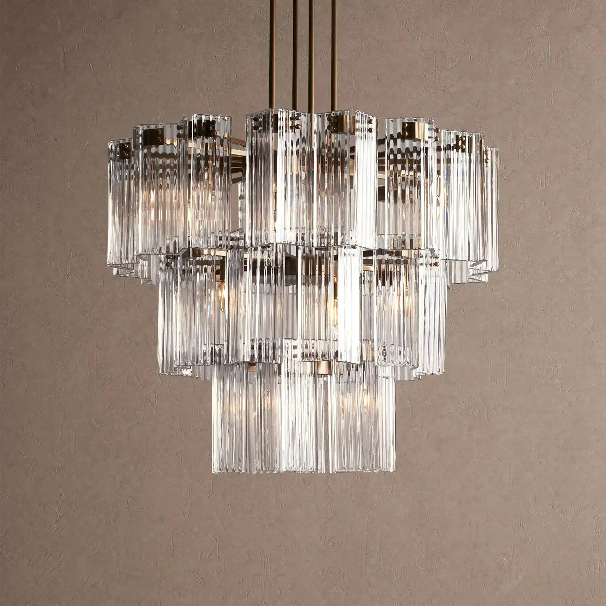 Dorsey Round Chandelier 38''48''60'' - 38‘’BrassClearcasivra