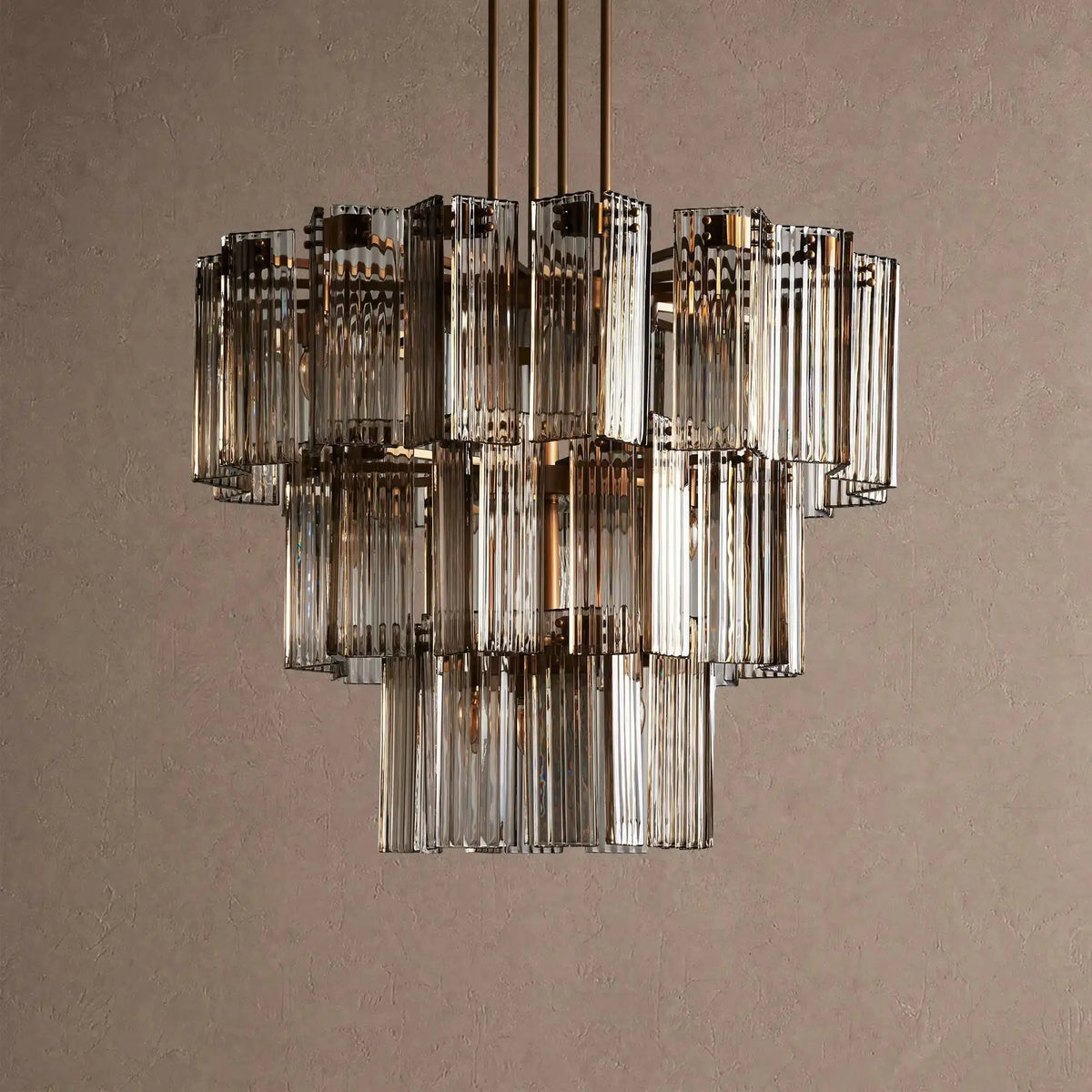 Dorsey Round Chandelier 38''48''60'' - 38‘’BrassSmokecasivra