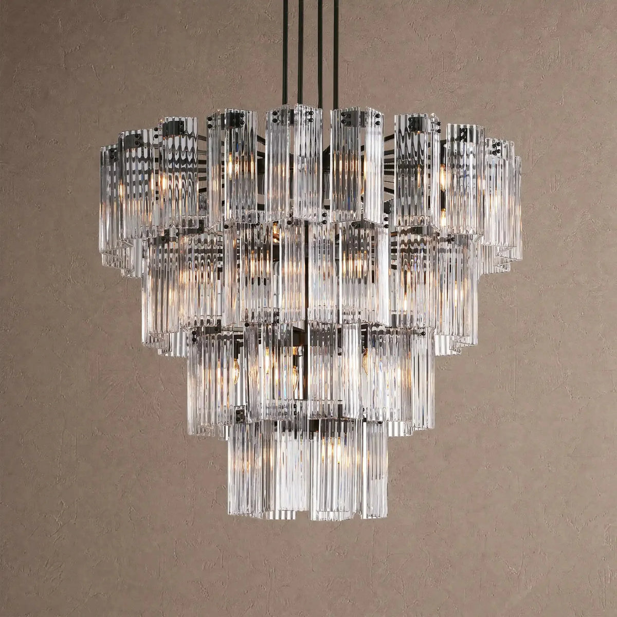 Dorsey Round Chandelier 38''48''60'' - 48‘’BlackClearcasivra