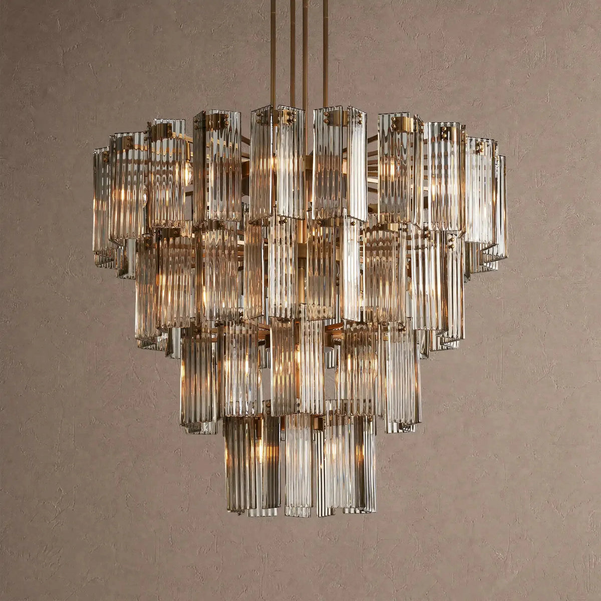 Dorsey Round Chandelier 38''48''60'' - 48‘’BrassSmokecasivra