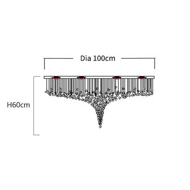 Piovere multi pendant chandelier side profile
