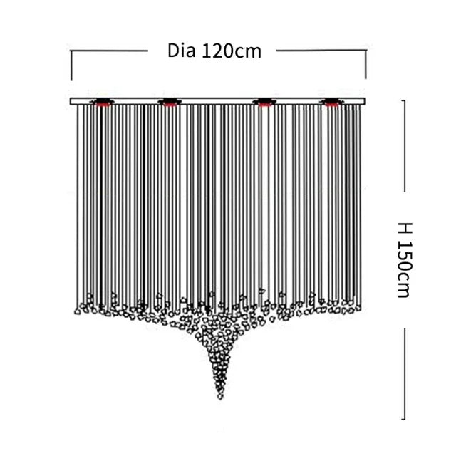 Piovere multi pendant chandelier detail