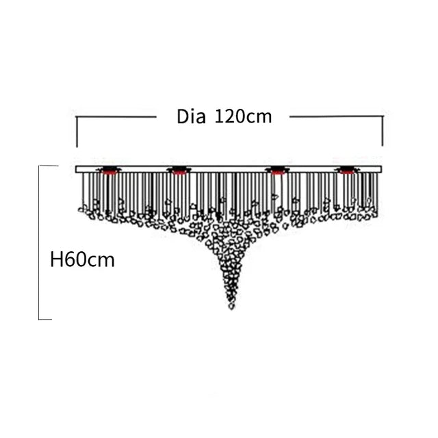 Piovere chandelier cluster of glass pendants